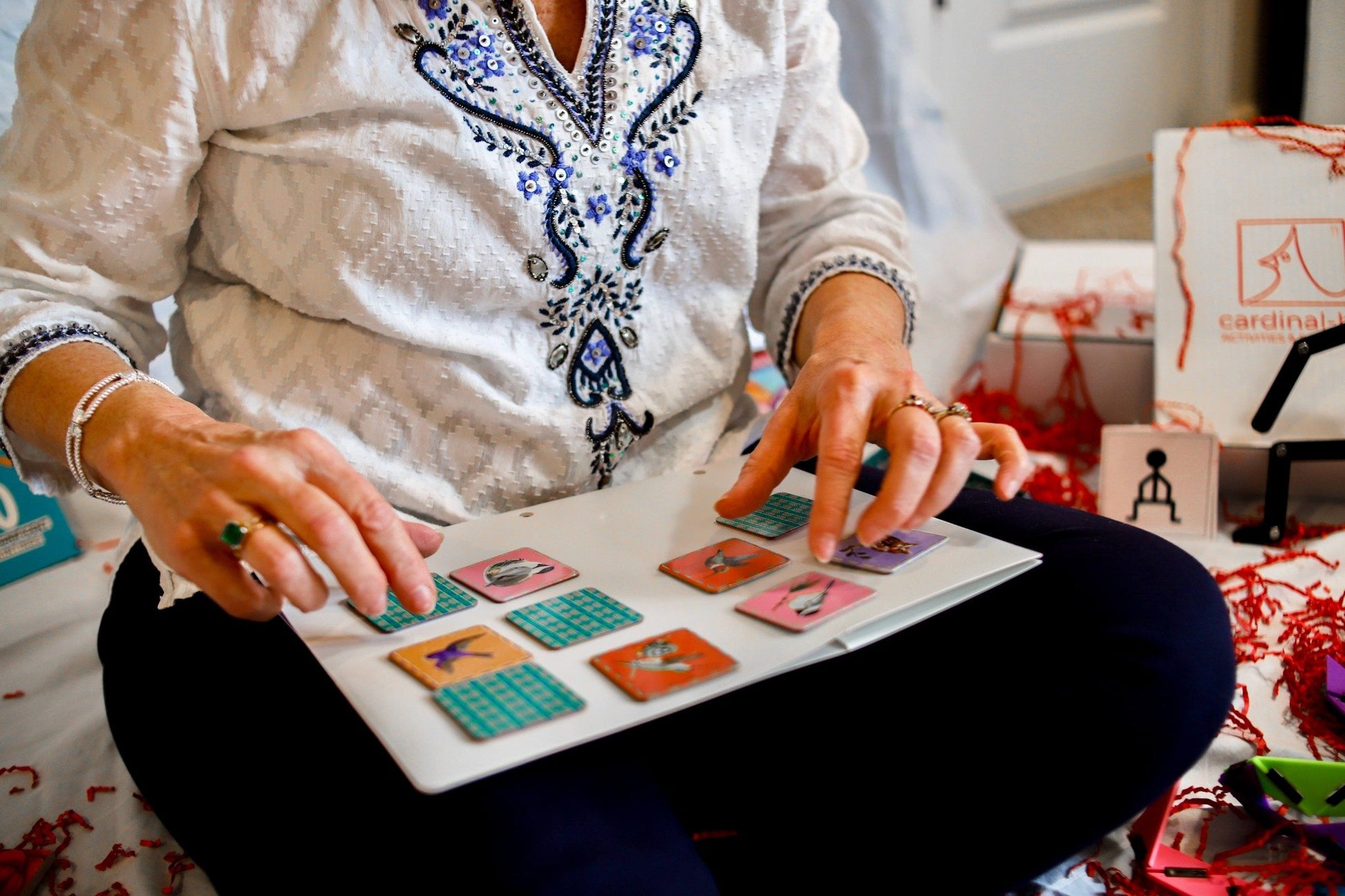 Sample of an activity that comes in a Cardinal-Box. This one is a memory game. 