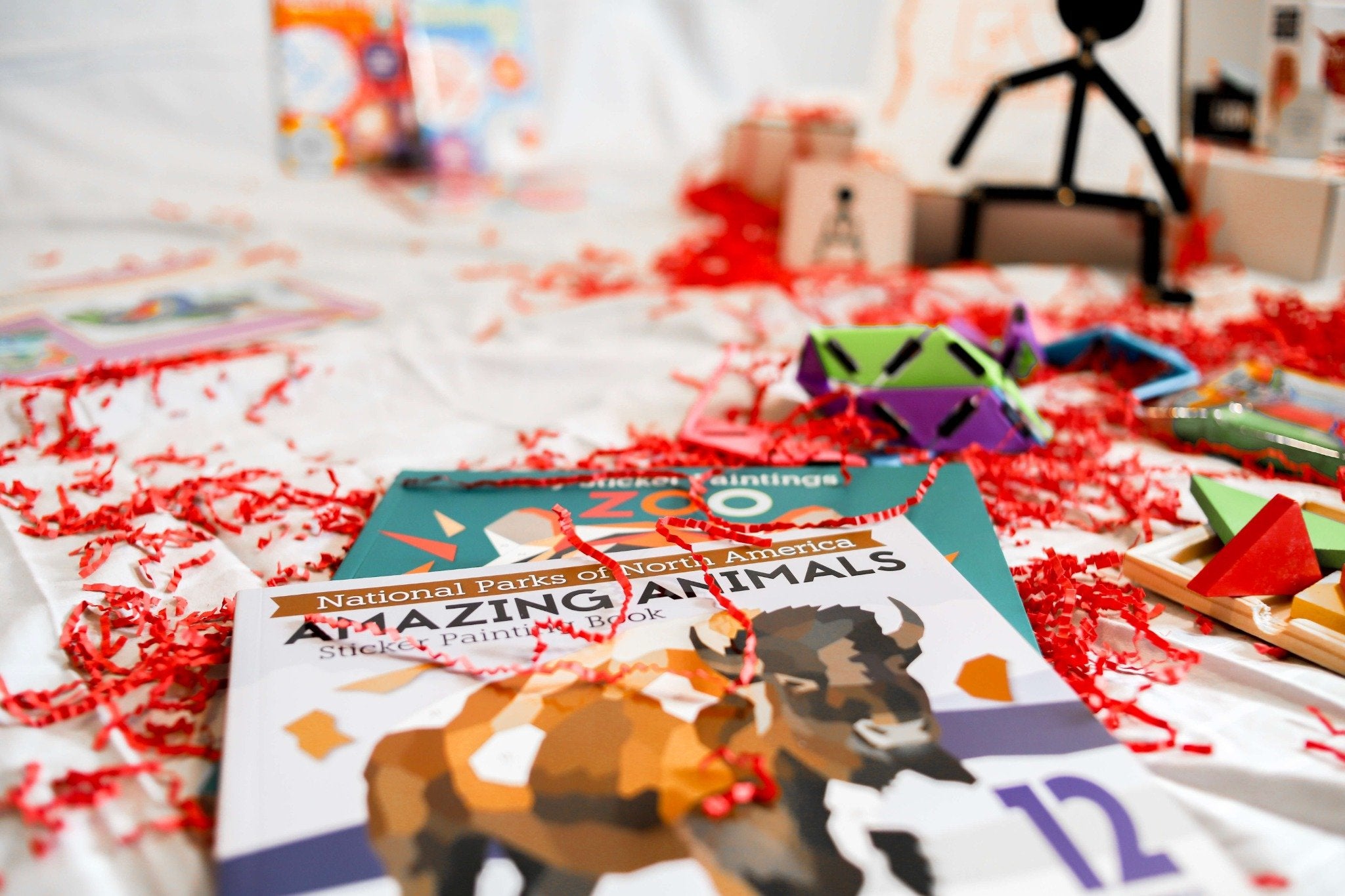 Sample of an activity that is included in a Cardinal-Box - sticker painting book.