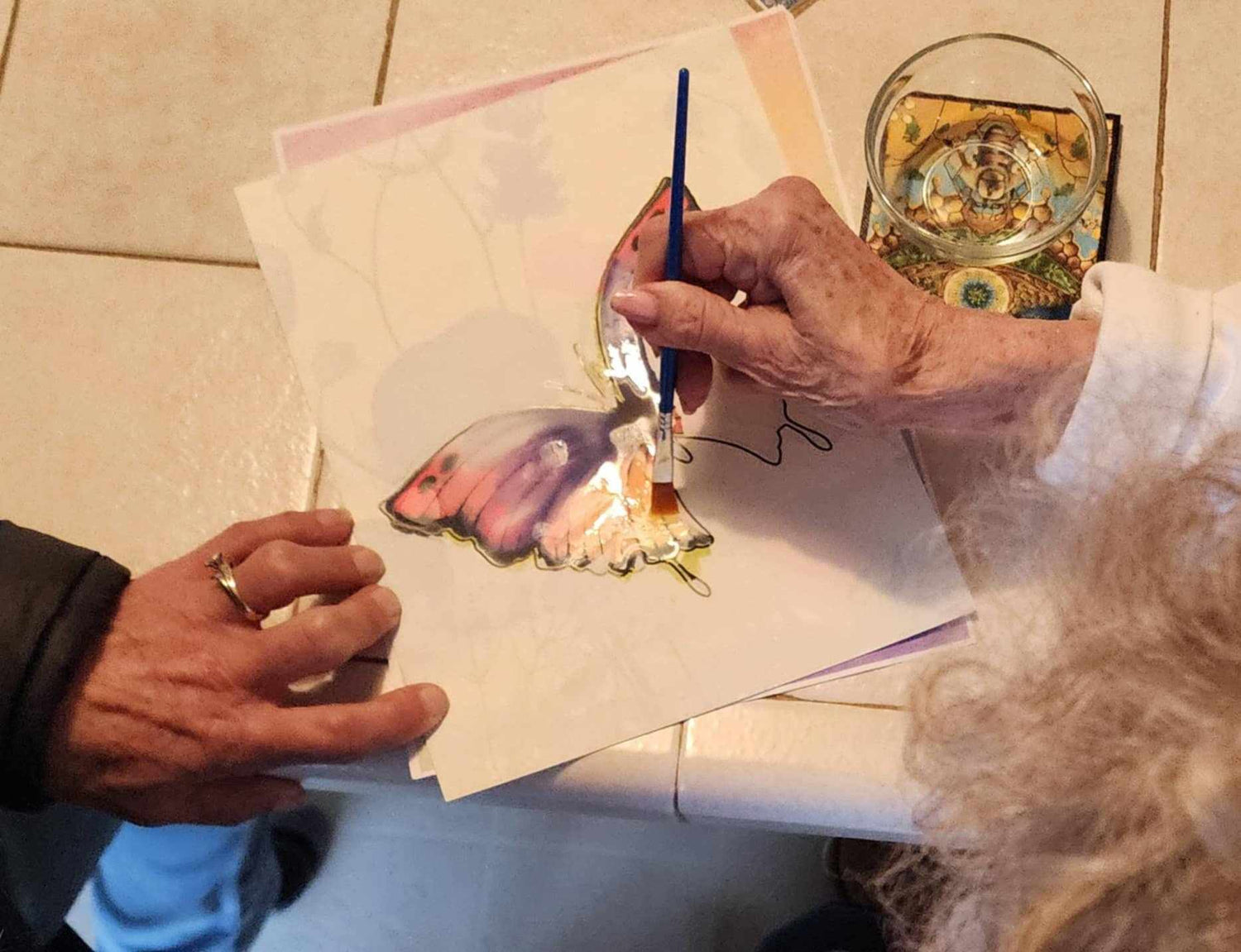 A painting activity being tested